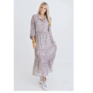 Karlie Floral Vintage Maxi Dress Size Small